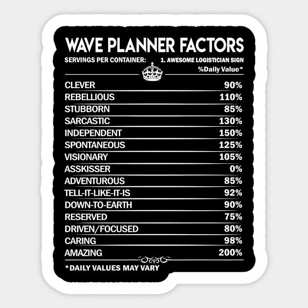 Wave Planner T Shirt - Wave Planner Factors Daily Gift Item Tee Sticker by Jolly358